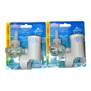 Glade PlugIns Sky & Sea Salt Air Freshener Scented Oil 2 Warmers 2 Refills